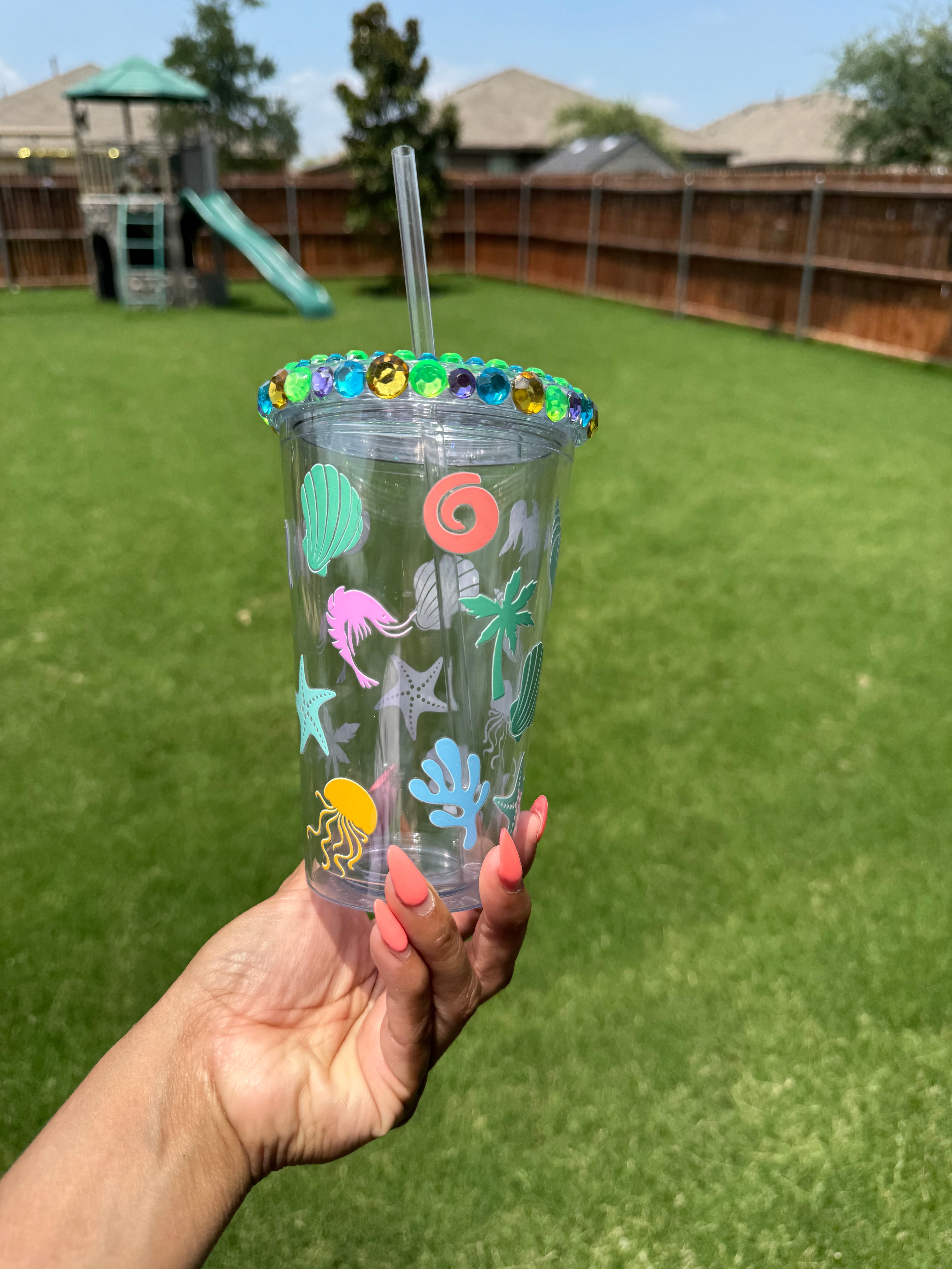 Beach summer sea 24oz acrylic cup