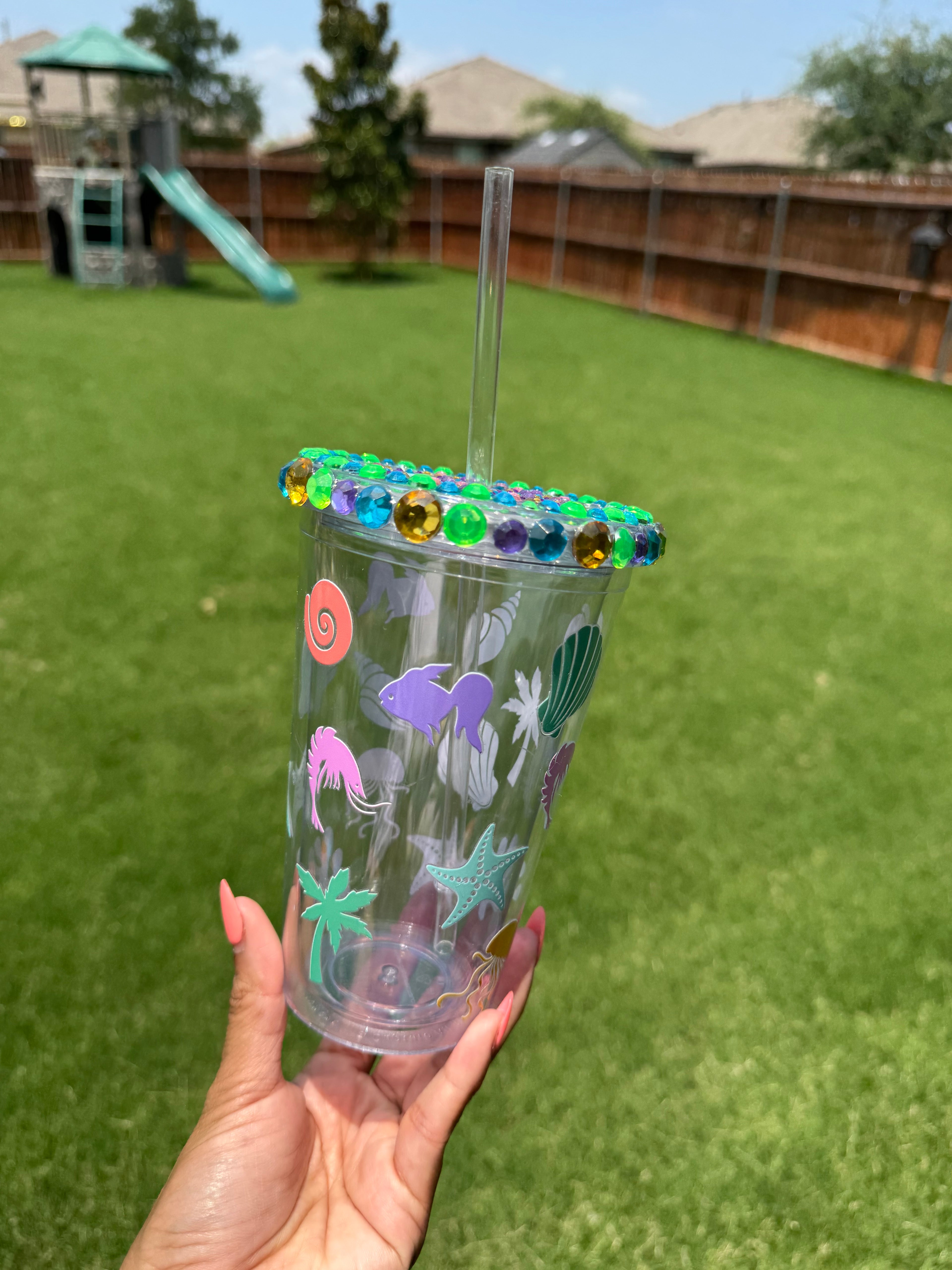 Beach summer sea 24oz acrylic cup