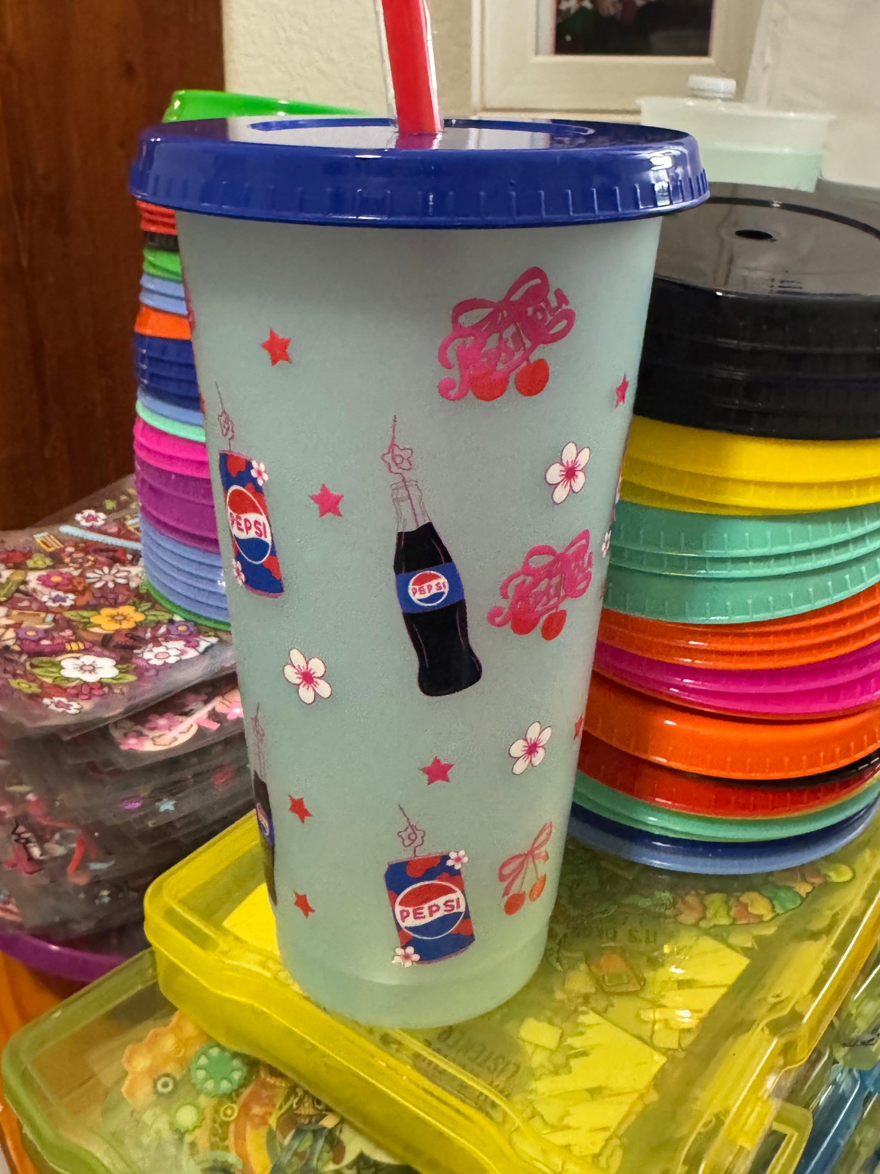 Soda reusable cups coke Pepsi Dr Pepper