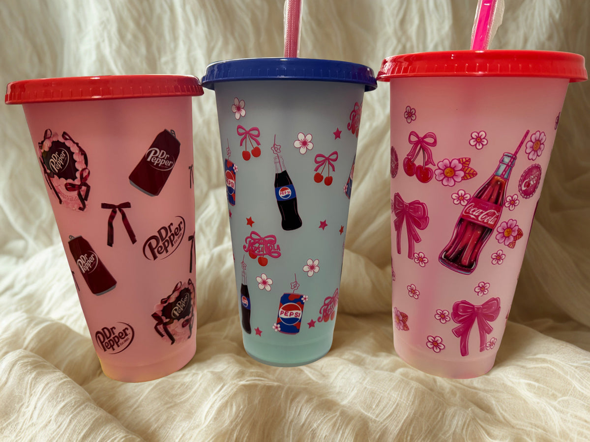 Soda reusable cups coke Pepsi Dr Pepper
