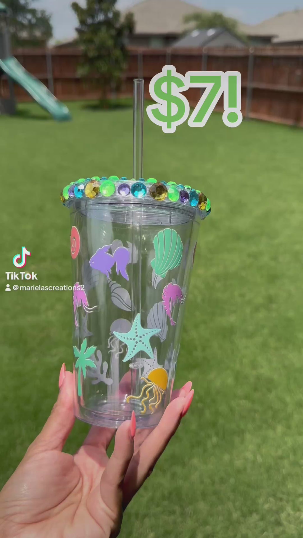 Beach summer sea 24oz acrylic cup